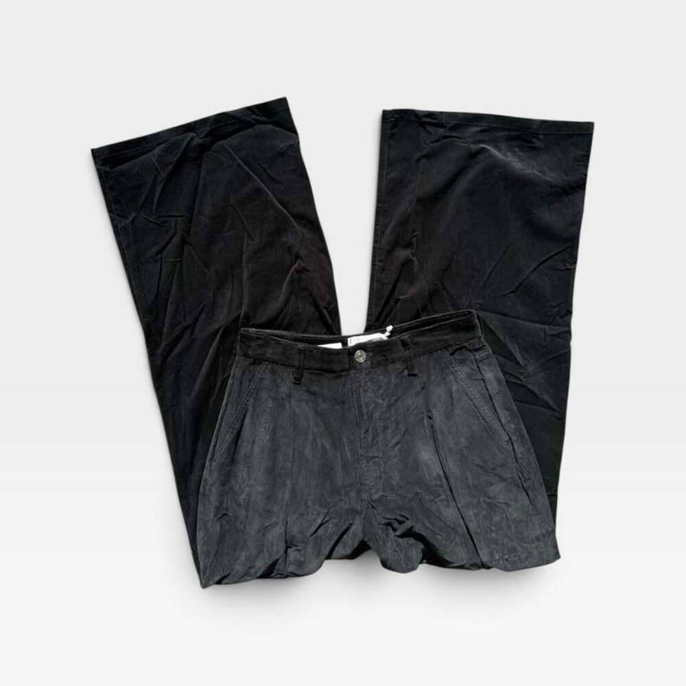 FRAME The Corduroy Trouser | Black Pleated Wide Leg Cord Pants | NWT | Womens Si